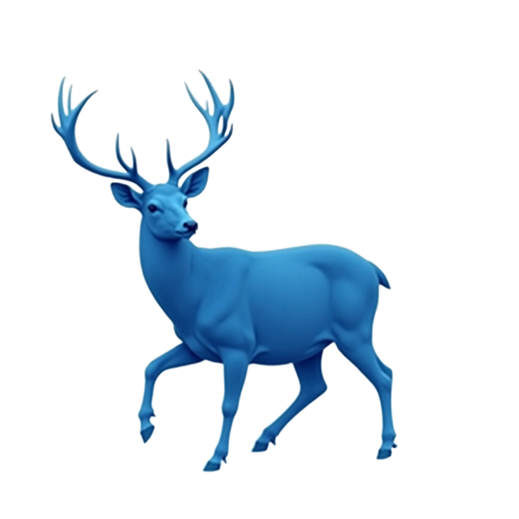 Blue Deer Statue